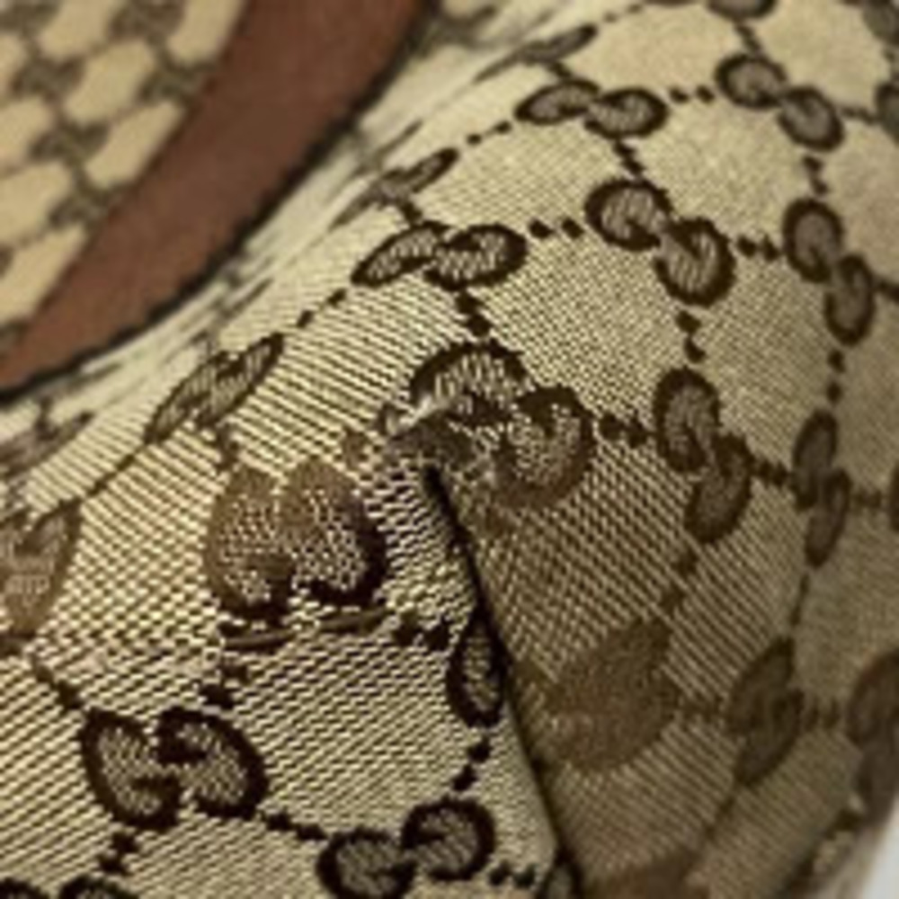 Gucci 2way Brown Bamboo Tote Bag GG Canvas Woven Brown - Picture 3 of 7